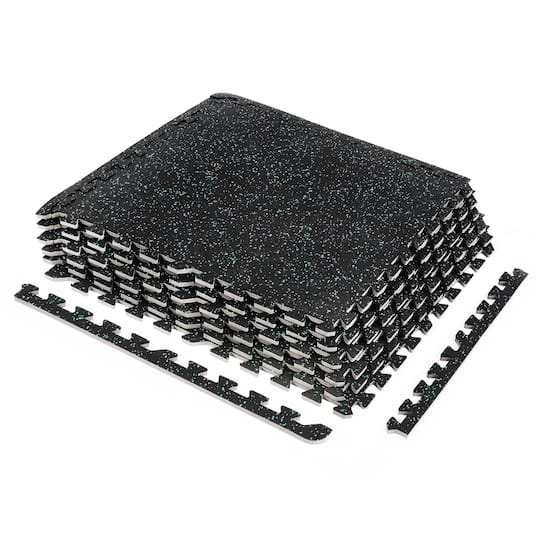 Sorbus 6ft. Blue Exercise Mat Tile Set